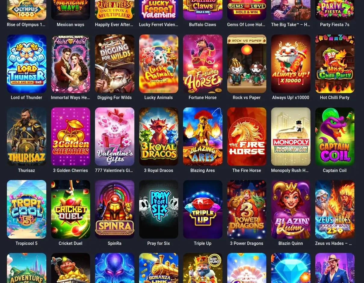 Игровой интерфейс казино Резон